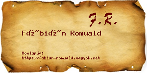 Fábián Romuald névjegykártya