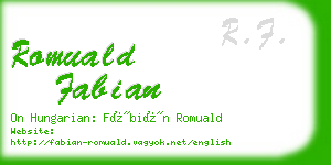 romuald fabian business card